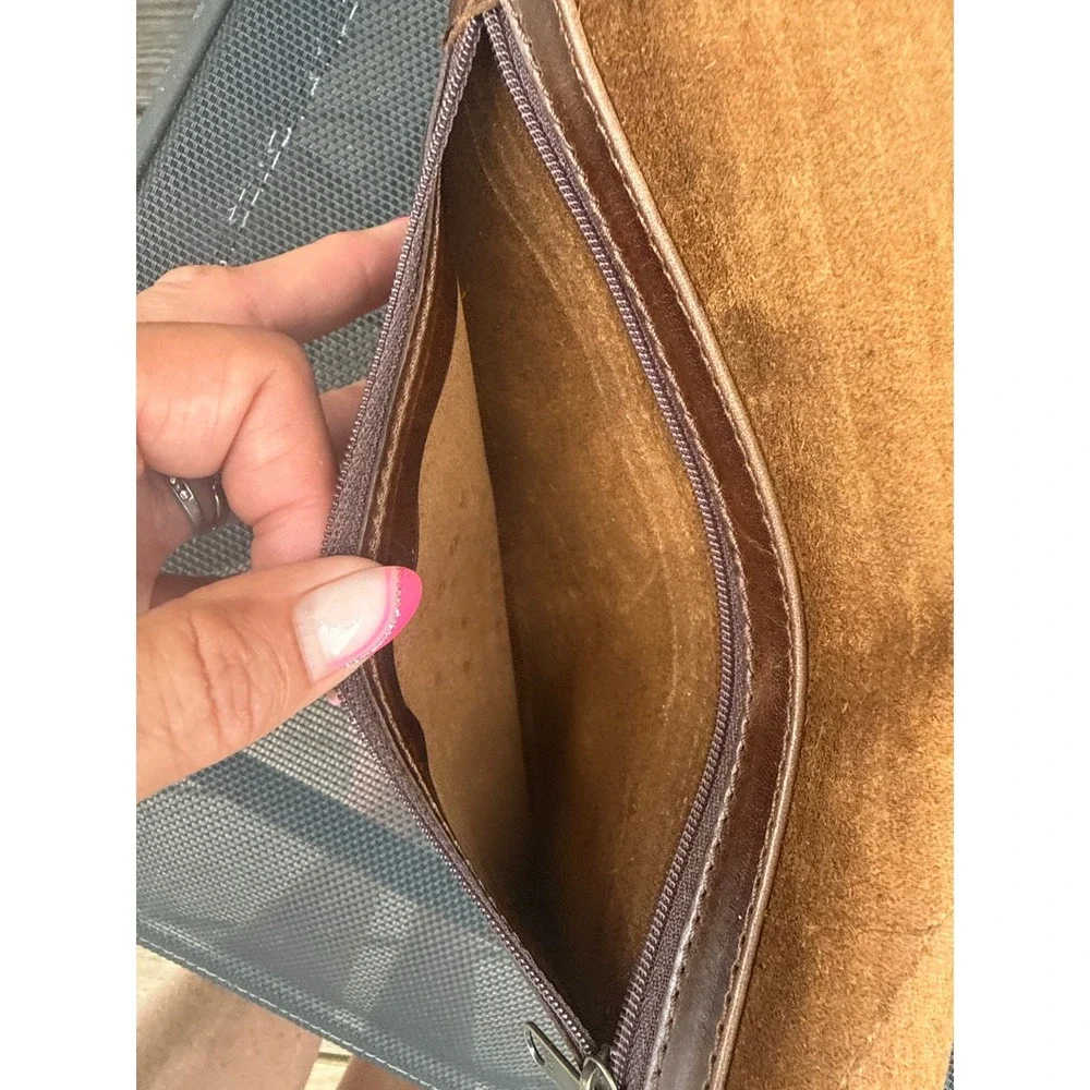 Moore & Giles for NetJets Brown Leather Travel Tech Roll Document Organizer 8x5